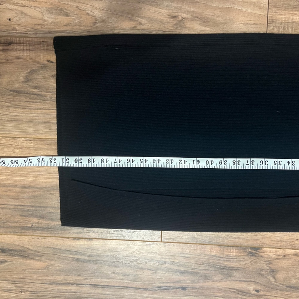 Abercrombie & Fitch Black Ribbed Asymmetrical Strappy Maxi Dress Small Tall - Picture 10 of 12